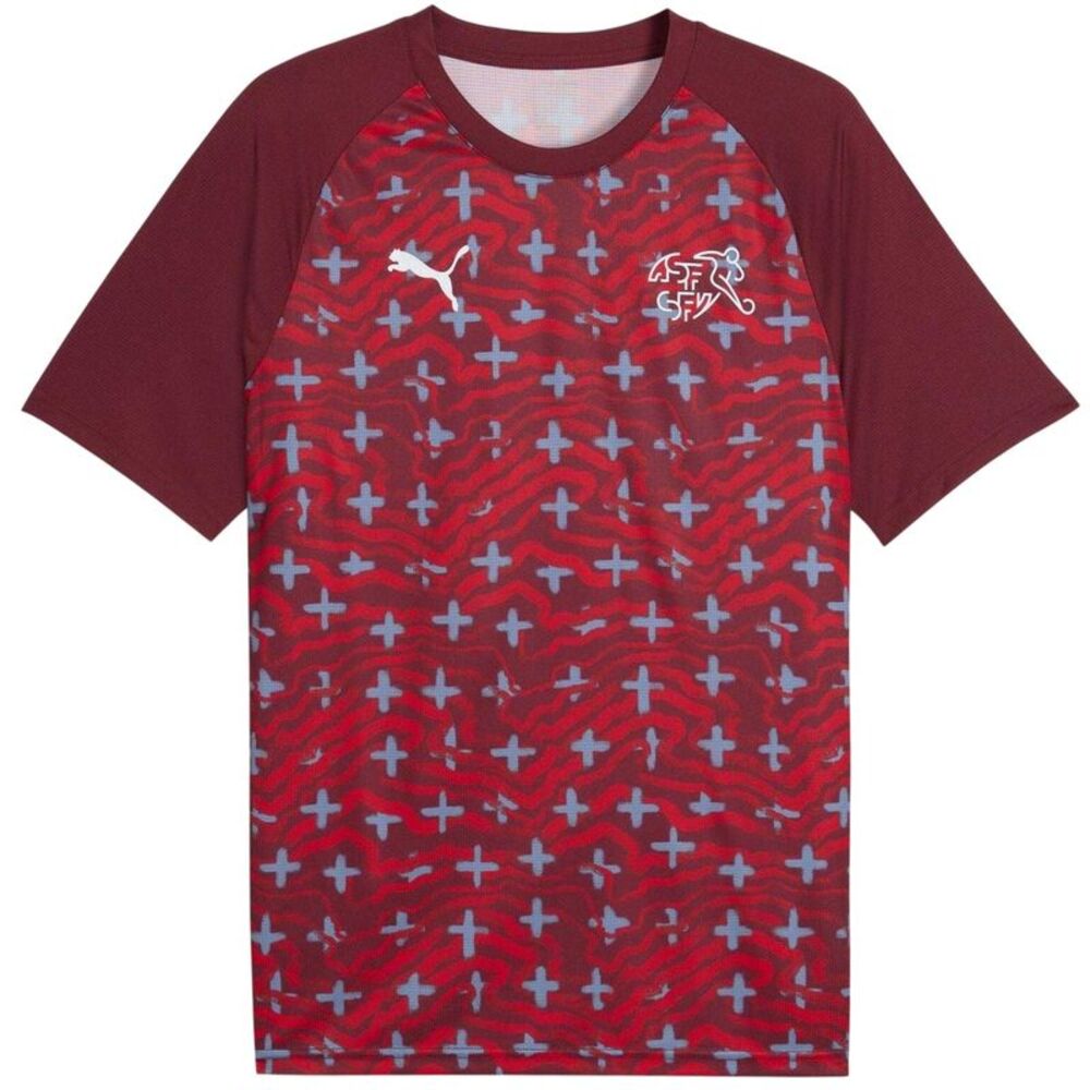 Puma Mens World Cup 2026 Switzerland FC Short-Sleeved Football Shirt / Red/White